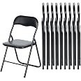 Lot de 4 chaises pliantes chaises de salle à manger portables cadre en acier dim. 45l x 46P x
