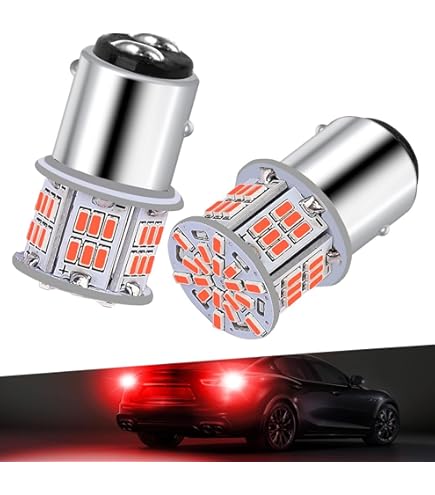 Menibeuty 2PCS Ampoule P21W LED Voiture, Ampoule P21/5W LED 12V Ultra Lumineuses 54X 3014 Chipset 1157 6500K Blanc, Veilleuse Auto Voiture Ampoules Feu Stop Arrière Pour Moto, RV, Remorque Voitures