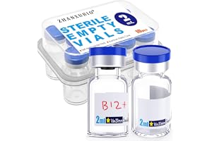 ZHANXUBIO - 10 st sterila injektionsflaskor av glas med självläkande injektionsport och uppfällbart övre lock sterilt paket (