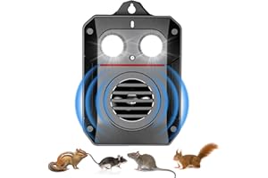 ADOGO Marderabwehr Mit Ultraschall,Marderschreck Effektiv Gegen Mäuse,Marderschreck Mit Blitzlicht und Sensorsteuerung,Marderschutzvorrichtung für Auto Motorraum,Haus,Garten,Dachboden Marderabwehr