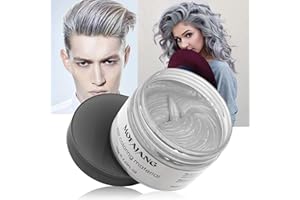 VOLLUCK Cire Colorante Cheveux, Naturel Coloration Temporaire Cheveux, Teinture Cheveux Homme Femme pour Fête Anniversaire Jeu de rôle Halloween 120g (Gris)