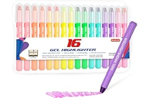 Shuttle Art Surligneur Bible, Lot de 16 Surligneurs Gel Fluos 8 Couleurs, Pas de Saignement, Surligneurs pour Bible Parfait pour Journal, Surlignage, Soulignage, Etudes à l’Ecole, au Travail