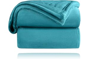 LAZY COOK Manta para Sofá - Manta de Franela - Mantas para Cama/Sofá/Sillón Tacto Extrasuave Super Caliente para Adulto y Niño de Pelo Microfibra Transpirable Hipoalérgica (130x160, Verde Esmeralda)