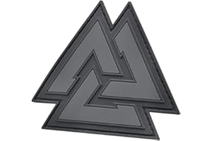 LEGEEON Blackout Valknut Viking Rune Norse Odin Morale PVC 3D Rubber Touch Fastener Patch