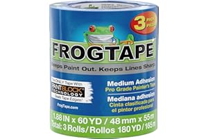 Frog Tape Pro Grade Blue Masking Tape for Painting 48mm x 55m, Decorators Tape, Painters Masking Tape for Indoor Painting & Decorating - Pack of 3