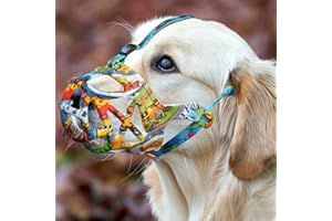 MAYERZON Hundemaulkorb, Bedruckter Korb-Maulkorb für kleine, mittelgroße und große Hunde, Dackel, Beagle, Atmungsaktive Haustier-Maulkörbe, um das Beißen zu verhindern und Kauen zu verhindern