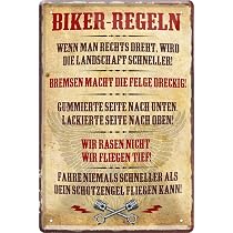 Retro Blechschild 'Pin Up Girl Motorcycle' – 20x30 Cm, Witziger Garagenspruch, Geschenk Für Biker