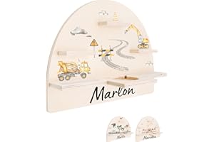 ‎BÄRENFREUNDE Bärenfreunde® - Personalisiertes Tonie Regal für Kinderzimmer - Magnetisches Toniebox Regal für Toniebox & Figuren mit abgerundeten Ecken & Kanten (Baustelle)