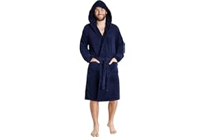 CityComfort Robe de Chambre Homme et Ado, Col Châle ou Capuche Doux Peignoir Homme en Polaire