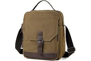 Chase Chic Bolso Hombro Bandolera Pequeño, Bolso Multibolsillos Antirrobo de Lona para Hombres para Casual Viaje Oficina Uso Diario, Resistente al Agua