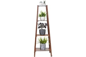 Medla Porte Plante Intérieur Bambou, Étagère Plante Angle à 2/3/4 Niveaux Support de Rangement Intérieur Extérieur Convient Pour Salon Chambre Balcon Jardin Bureau - Taille L Capacité de Charge 40kg