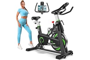Exercise Bike, Riksion Indoor Cycling Bike/Stationary Bike for Home, Indoor Bike with Silent Belt Drive, Heavy Flywheel and Fully Adjustments for Home Gym Cardio Workout Training