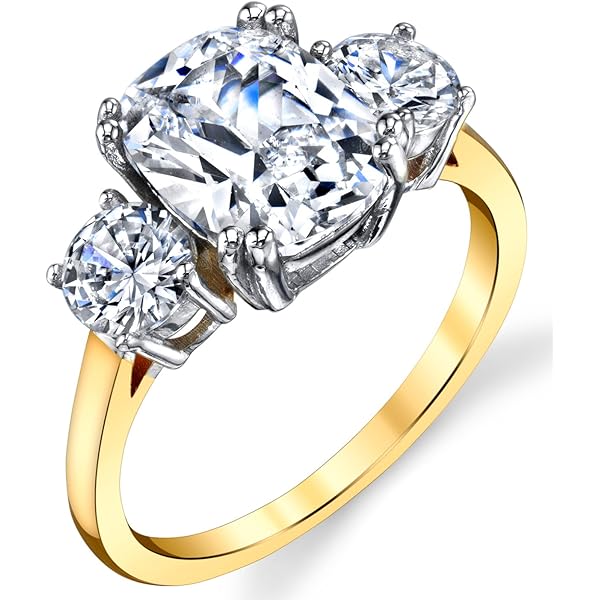 Princess Cut Cubic Zirconia Engagement Ring - 6mm (1.50ct) Solitaire With Side Stones, Rhodium Plated Sterling Silver, Size 4.5