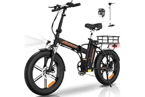 ECORUSH Bici Elettrica Pieghevole,Bicicletta Elettrica 20" 4,0 Fat bike elettrica con batteria rimovibile da 48V 15Ah Ebike per tutti i terreni adatto a uomo e donne