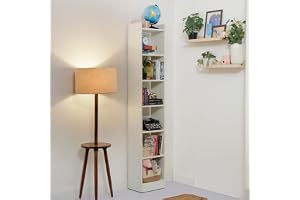 Green Soul Alba 7 Shelves Engineered Wood Book Shelf Multipurpose Wooden Bookshelf for Home, Bedroom, Living Room, Study Room, Kids Room Organizer Storage 3 Year Warranty (Frosty White)