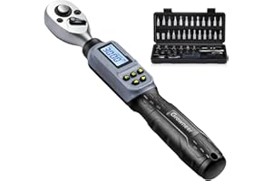 GROWNEER Drehmomentschlüssel Digital 1.5-30 Nm, 1/4 Zoll Fahrrad & Motorrad Digitaler Drehmomentschlüssel, ±2% Präzision, Summer und LED-Anzeige