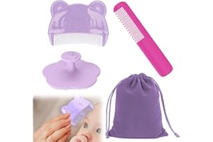 UIRHEURD 3PCS Costra Láctea Bebe,Peine Bebe Recien Nacido,Cepillo de Silicona para el Baño del Bebé, Peine de Masaje y Cepillo de Baño Apto para el Cuidado del Cuero Cabelludo del Bebé (Morado)