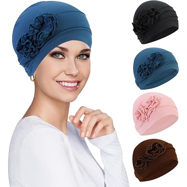 Bonnet Turban Chimio Femme - Lot De 3 | Tissu Naturel, Taille Unique, Beige, Gris, Vert - Foulard élégant Pour Quotidien