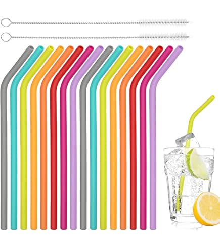 Xyedyaup 100 pcs straws Bendy colorful craft straws,disposable