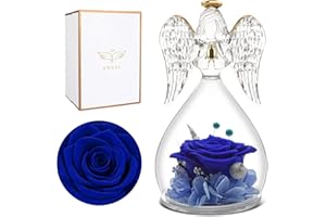 ‎MIOFULA Ewige Rose im Engel Figur Geschenke für Mama, Handgefertigte Forever Rose Engel, Geburtstag Valentinstag Mama Oma Freundin Engel Geschenke für Frauen