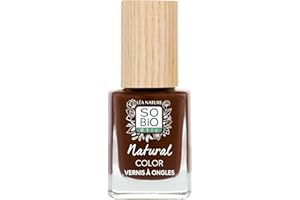 SO'BIO ÉTIC LÉA NATURE SO BiO étic| Vernis ongles naturel - Natural Color | Brun chocolat | Double action Soin & Couleur - Fortifie & Protège | Huile de Ricin bio fortifiante | Vegan | Made in France |11ml