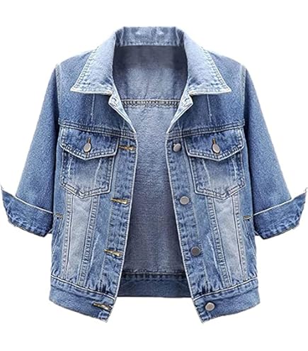 Coprispalle Estivo Giacca Di Jeans Donna Maniche Corte Cardigan