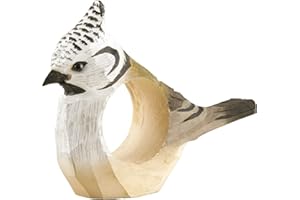 WILDLIFEGARDEN Rond de serviette en forme de mésange huppée - en bois