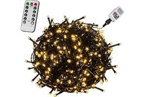 ‎VOLTRONIC VOLTRONIC LED Lichterkette, IP44, Modell- und Farbwahl, 400 LEDs, Grünes Kabel, warmweiß, Fernbedienung