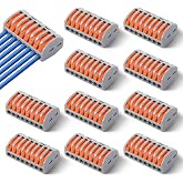 Nevoluxer Set of 10 Quick Cable Connectors, 8 Port Electrical Terminals 250V/32A, Connectors for Home and Industrial Wiring