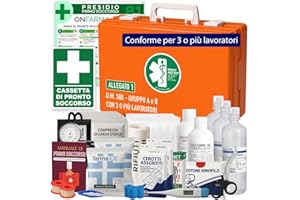 ONFARMA FARMA2 cassetta pronto soccorso Cassetta medica Completa conforme DM 388 allegato 1 per aziende con 3 o più lavoratori A norma di legge per aziende con 3 o più lavoratori.