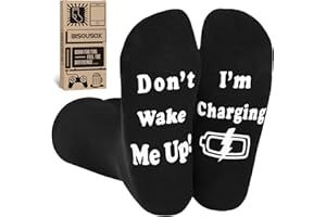 BISOUSOX Funny Socks Cotton Novelty Socks for Men 6-11,1 Pair with Grip Fun Gift for Dad