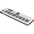 Arturia KeyLab Essential 49 mk3 MIDI Controller with 49 Velocity-Sensitive keys, 9 Encoders, 9 Sliders, 8 RGB Pads - USB-C, Midi Out, LCD Screen, Bundled Software and DAW Integration - White