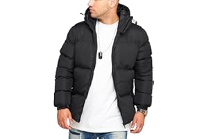 behype. Herren warme Winterjacke mit Kapuze Steppjacke Puffer-Jacke J14