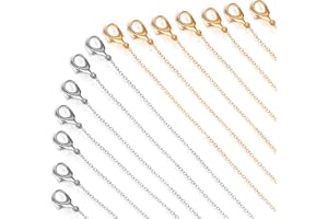 YBEATY 40 Pack Necklace Chains Bulk Gold and Silver Plated DIY Cable Link Chains for DIY Jewelry Making Supplies Jewelry Making Accessories (19 Inches)