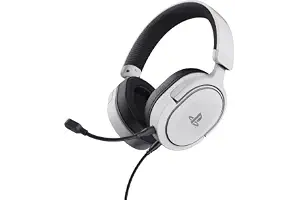 GXTrust Forta Cascos PS5 Licencia Oficial para PlayStation 5, Blanco | Drivers de 50 mm, Audio 3D, Diadema Regulable, Micrófono Extraíble, Cable de 1.2 m, Auriculares Gaming