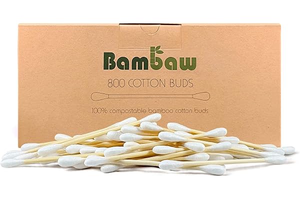 Bambaw 800 Cotons-tiges en bambou, bâtonnets auriculaires, écouteurs en bambou, cotons-tiges en bois