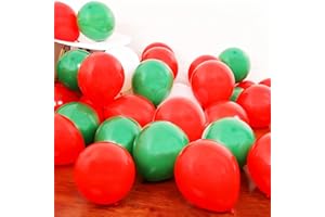 HONGCI 100pcs Small Christmas Balloons Red and Green Balloons 5 inch, Mini Xmas Latex Balloon Small Red Green Balloon Christmas Party Decorations for Home School Office Xmas Party Decor