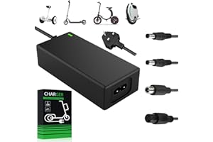 PYUE 42V/2A Electric Scooter Charger, with 4 Connectors, Compatible with 36V Hoverboard Battery, for Xiaomi M365/Pro 2, Drift Boards, Electric Scooters & Mobility Scooters, Unicycles
