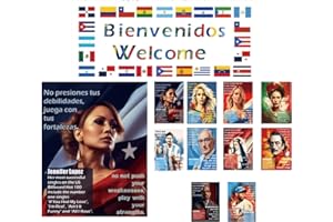 1step2dream Pósteres inspiradores del mes de la herencia hispana española inglesa para aula, carteles motivacionales para aula, decoración de tablón de anuncios, decoraciones escolares, 15 piezas