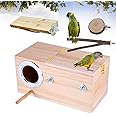 Joyeee Large Bird Breeding Box, with Natural Wood Bird Platform and Stand for Parrot, Small Animal, Hamster, Cockatiel, Lovebird, Canary