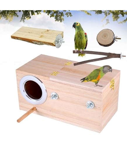 Large Parakeet Nest Box – Right Side Mount Birdhouse For Breeding Birds