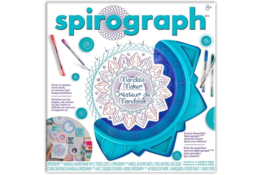 Spirograph Mandala Maker - Easy Way to Create Countless Amazing Mandala Designs - Ages 8+