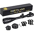 Goetland Rifle Scope 6-24x50 AOEG Red Green Illuminated Rangefinder SFP Ring Mounts for Air Gun Airsoft Crossbow Hunting Tactical