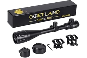 Goetland Gewehr Zielfernrohr 6-24x50 AOEG Airsoft Rangerfinding Rot Grün Fadenkreuz mit Montage Ringe SFP für Taktische Jagd Armbrust Luftgewehr Sportschützen