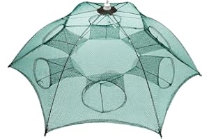 Ardentity Piège à Pêche Pêche Pliable Rétractable 6/10/16/24 Trous, Piège Cage D'immersion pour Crabe Crevettes Homard Appâts en Filet