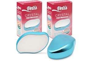SOL Velis 2pk Crystal Hair Remover - Buffs Away Dead Skin Cells & Fine Hairs, Micro Texture, Reusable, Giftable, Ideal for Legs, Back & Body, Quick, Gentle, Exfoliating Crystal Hair Eraser for Women & Men