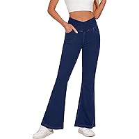 LaiEr Dames Jeans Broek met Wijde Pijpen,Baggy Denim Broek hoge taille en Meerdere Zakken, Rechte Buis, Losse Pasvorm, Hoge Elasticiteit Casual Vrouwen Jeans Met (MiddenGrijs,L