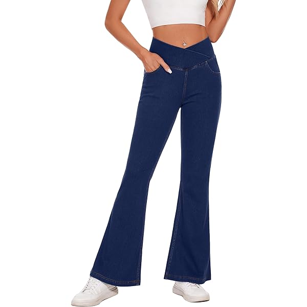 Damen Jeans Hoch Tailliert Mit Schlaghose | Bootcut Stretch Denim