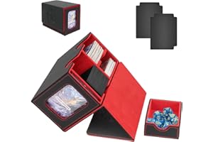 HIMOMO Deck Box pour Magic the Gathering, Boîte de Deck Commander Magic pour 200+ TCG Cartes, Compatible avec MTG YGO PTCG, avec 2 Séparateurs en Carton, Boîte à Dés, 1 Porte-cartes Magnétique