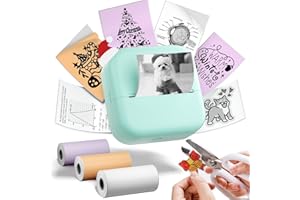 ‎PHOMEMO Phomemo Aufkleber Drucker, M02X Mini Sticker Drucker mit 3 Papierrollen, Tragbarer Thermodrucker für Geschenke, Studiennotizen, Fotos, DIY Erstellung